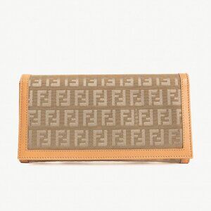Fendi Beige FF Zucca Long Wallet